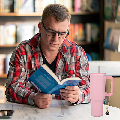 Плоские круглые подвески из эмалевого сплава с буквами AJEW-AB00184-06-1