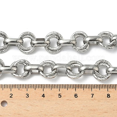 Текстурированные цепочки из двух звеньев из нержавеющей стали 304 NJEW-S453-02P-C-1