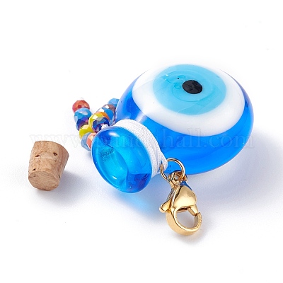 Ручная работа сглаз лэмпворк подвеска для флакона духов украшения HJEW-JM00615-1