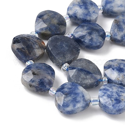 Натуральное синее пятно нитки из бисера яшмы&nbsp;G-D316-A04-1