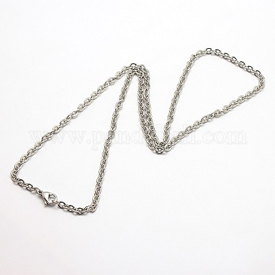 Устойчивые к потускнению модные унисекс ожерелья из нержавеющей стали 304 с цепочкой-кабелем NJEW-M047-C-01-1