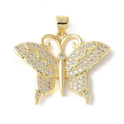 Латунные микропаве прозрачные подвески с фианитом ZIRC-I071-13G-1