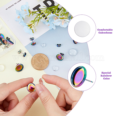 Набор для самостоятельного изготовления сережек-гвоздиков в форме купола STAS-FH0001-81-1