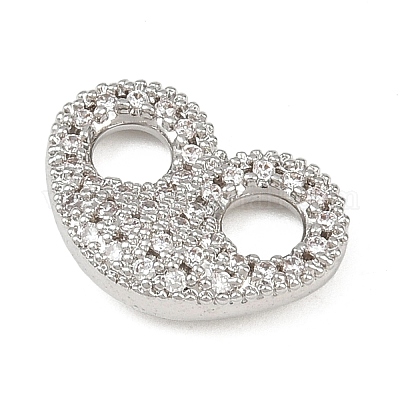 Подвески-соединители из латуни с микро-паве и прозрачными фианитами KK-K413-06P-1