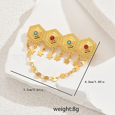 Элегантные броши в виде звезды из латуни в ближневосточном стиле для женщин LM4618-1