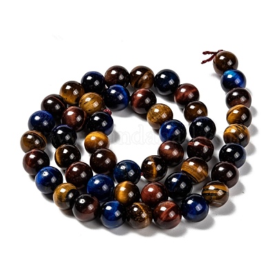 Природных тигровый глаз бисер нитей G-F173-14-8mm-1