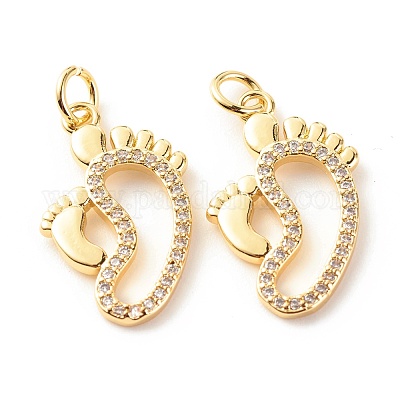 Латунные микропаве прозрачные подвески с фианитом ZIRC-P094-15G-RS-1