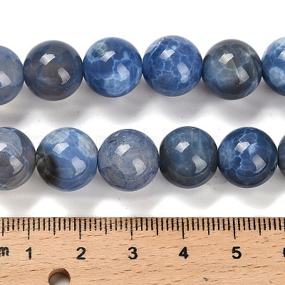 Окрашенные естественный агат бисер пряди G-G203-10M-12mm-1