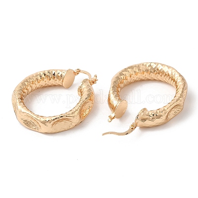 Серьги-кольца из кованой латуни EJEW-Q765-04G-1