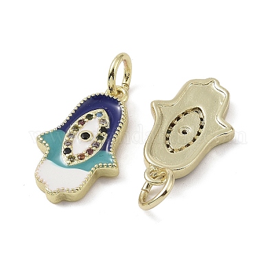 Настоящие 18к позолоченные латунные подвески с микропаве и кубическим цирконием KK-L209-078G-01-1