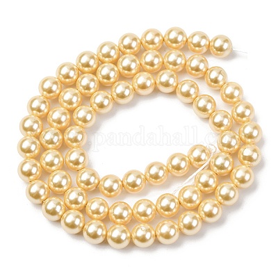 Гальванические оболочки жемчужные бусы пряди BSHE-G041-6mm-01-1