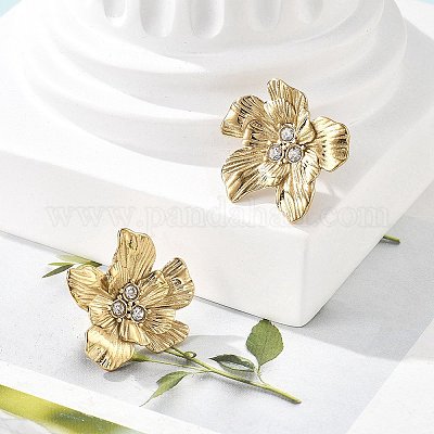 Серьги-гвоздики из нержавеющей стали 304 EJEW-M072-01G-1