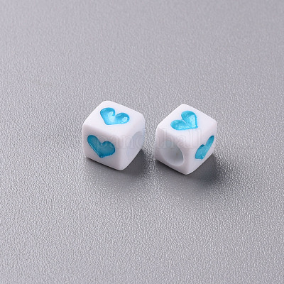 Белые непрозрачные акриловые бусины MACR-T038-12A-1