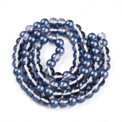 Запекание окрашенные прозрачные стеклянные бусины нити X1-DGLA-N011-10mm-08-1