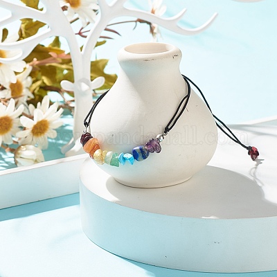 Плетеный браслет из бисера из натуральных и синтетических смешанных драгоценных камней BJEW-JB08011-1