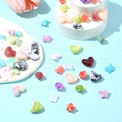 120шт 3 стиля наборы акриловых бусин с имитацией драгоценных камней OACR-FS0001-84-1