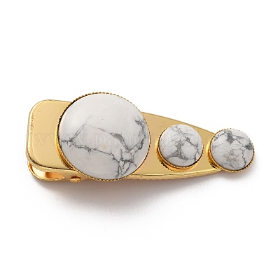 Заколки крокодил из натурального говлита G-B042-03G-09-1