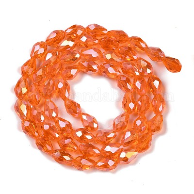 Прозрачные стеклянные бусины гальваническим пряди EGLA-T6mm-B09-1