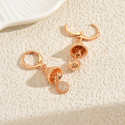 Серьги-кольца из латуни с микропаве из кубического циркония CI2086-1-1