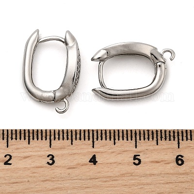 Фурнитура для сережек-колец с конским глазом и микропаве из латуни и кубическими циркониями KK-C134-25P-1