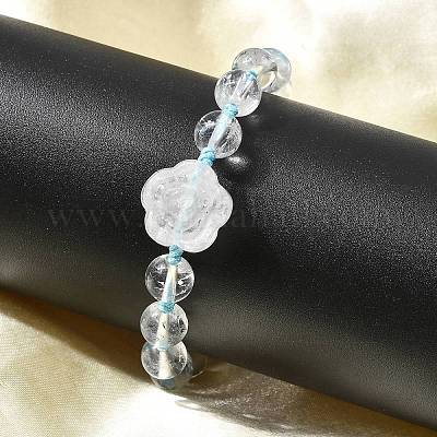 Регулируемые натуральные кварцевые плетеные браслеты из бисера BJEW-L713-A01-1