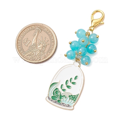 Подвесные украшения из эмали из сплава 2 шт. HJEW-JM03287-1