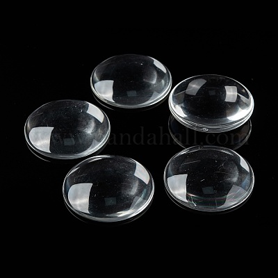 Transparente Glas Cabochons&nbsp;GGLA-R026-45mm-1