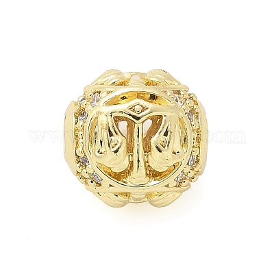 Латунные микро проложить кубического циркония бусы KK-Z095-04G-07-1