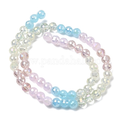 Стеклянные бусины с гальваническим покрытием  EGLA-D300-06-6mm-08-1