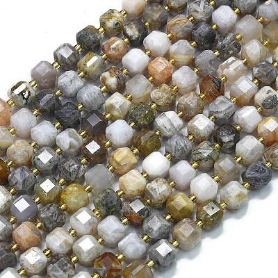 Природные бамбуковых листьев агат бисер нитей G-K389-A33-01-1