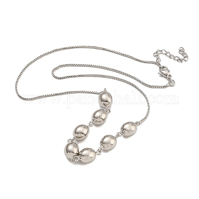 Стойки латунь покрытие круглый нагрудник ожерелья для женщин NJEW-C059-23P-1-1