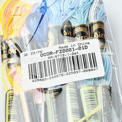 6-слойная полиэфирная нить для вышивания OCOR-FZ0001-01D-1