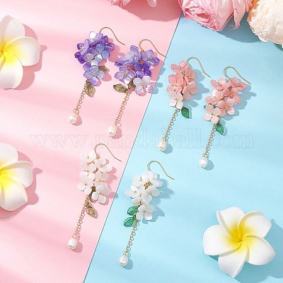 Оболочки жемчужные болтающийся серьги EJEW-TA00617-1