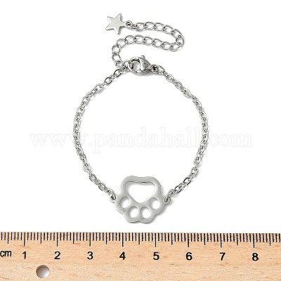 Браслеты из нержавеющей стали 304 с отпечатками лап BJEW-F500-02P-1