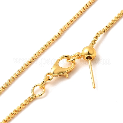 1.5 мм стойка покрытие латунная цепочка коробка регулируемые слайдер ожерелья для женщин мужчин MAK-L044-05G-1