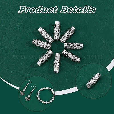 300 шт. полые трубчатые бусины из хирургической нержавеющей стали 316 STAS-DC0017-21-1