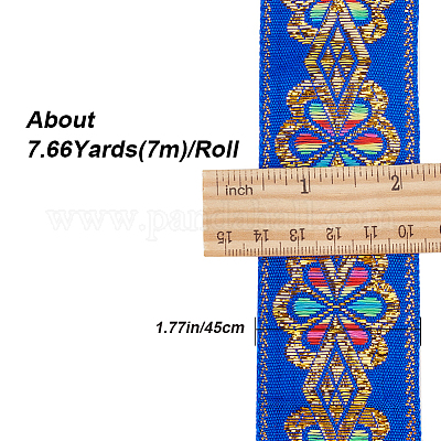 Плоские ленты из полиэстера с вышивкой в этническом стиле OCOR-WH0067-86A-1