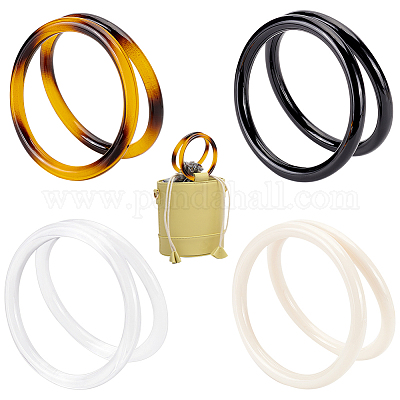 8 шт. 4-х цветные плетеные ручки для сумок из ПВХ&nbsp;DIY-PH0022-36-1