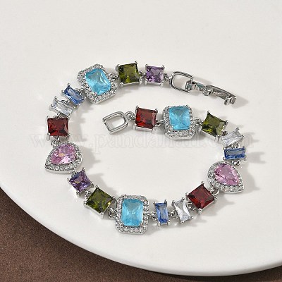 Браслеты-цепочки с прямоугольными BJEW-G764-07P-1