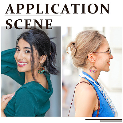 16шт 8 цвета прозрачные подвески из смолы и орехового дерева RESI-TA0001-96-1