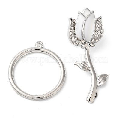 Латунные застежки с цирконами KK-N254-85P-1