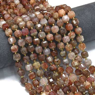 Нити бусин из натурального золота из солнечного камня G-K389-A51-01-1