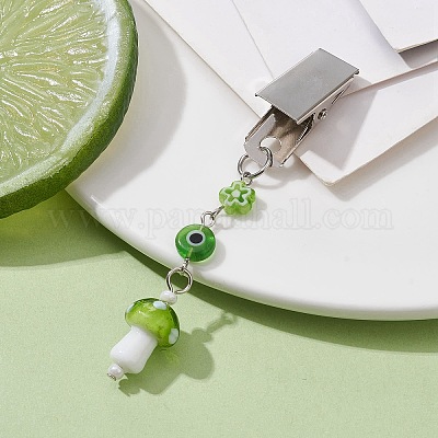 Железные зажимы для удостоверений личности с грибом лэмпворк и сглазом ручной работы JEWB-BR00126-05-1