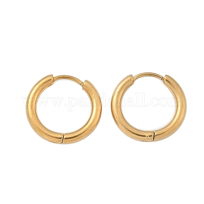 Серьги-кольца Huggie Hoop из нержавеющей стали 304 с ионным покрытием (IP) EJEW-F111B-17mm-G-1