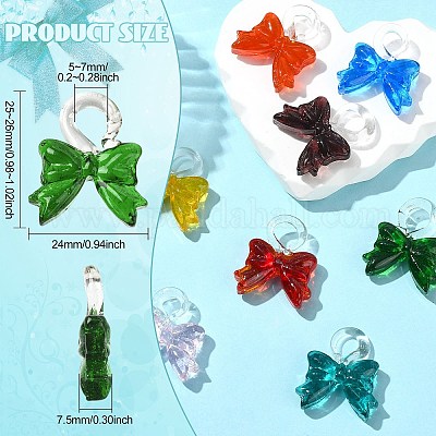 8шт 8 цвета прозрачные стеклянные подвески&nbsp;GLAA-CJ0002-83-1