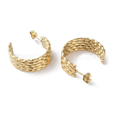 Круглые серьги-гвоздики из нержавеющей стали 304 STAS-Z052-16G-1