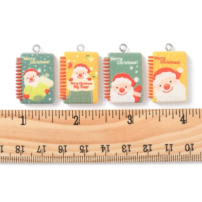 16 шт. 4 стильные рождественские подвески из непрозрачной смолы RESI-FS0001-45-1