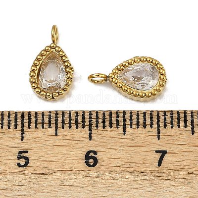 Подвески из нержавеющей стали 304 с микропаве из кубического циркония STAS-K302-01C-G-1