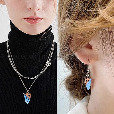 Прозрачные и непрозрачные подвески из смолы и ореха RESI-SZ0001-02-1