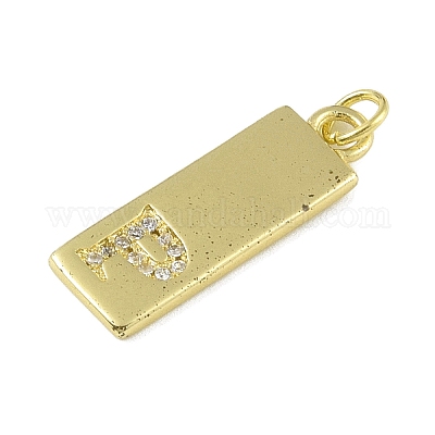 Латунные микропаве прозрачные подвески с фианитом KK-P266-06G-P-1